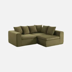 Modulares 3-Sitzer Sofa mit Chenille-Bezug
