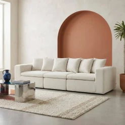 Modulares 3-Sitzer Sofa mit Chenille-Bezug