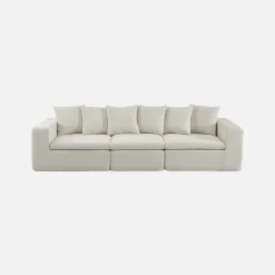 Modulares 3-Sitzer Sofa mit Chenille-Bezug