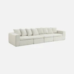 Modulares 4-Sitzer Sofa mit Chenille-Bezug