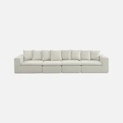 Modulares 4-Sitzer Sofa mit Chenille-Bezug