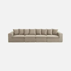 Modulares 4-Sitzer Sofa mit Chenille-Bezug