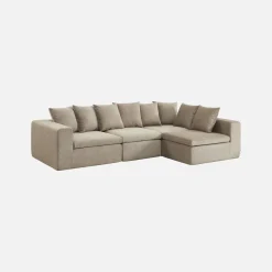 Modulares 4-Sitzer Sofa mit Chenille-Bezug
