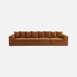 Modulares 4-Sitzer Sofa mit Chenille-Bezug