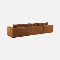 Modulares 4-Sitzer Sofa mit Chenille-Bezug