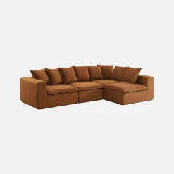 Modulares 4-Sitzer Sofa mit Chenille-Bezug