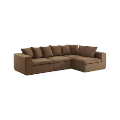 Modulares 4-Sitzer Sofa mit Chenille-Bezug