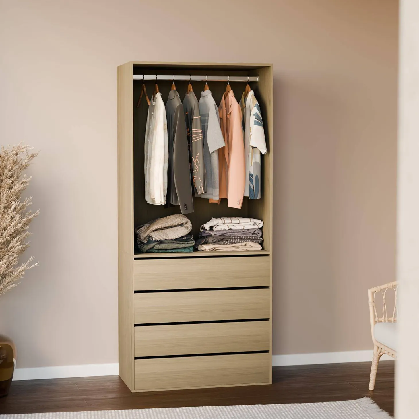 Modul mit 4 Schubladen und Kleiderschrank