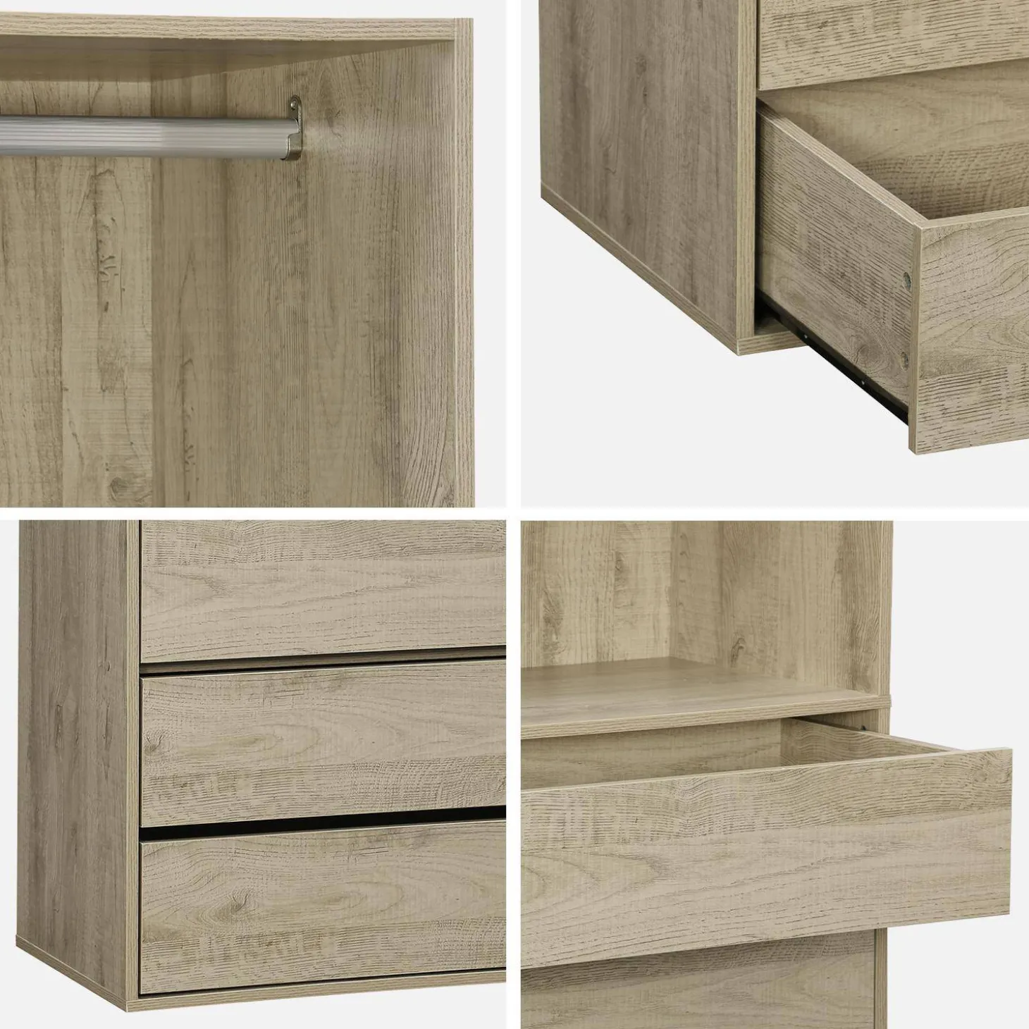 Modul mit 4 Schubladen und Kleiderschrank