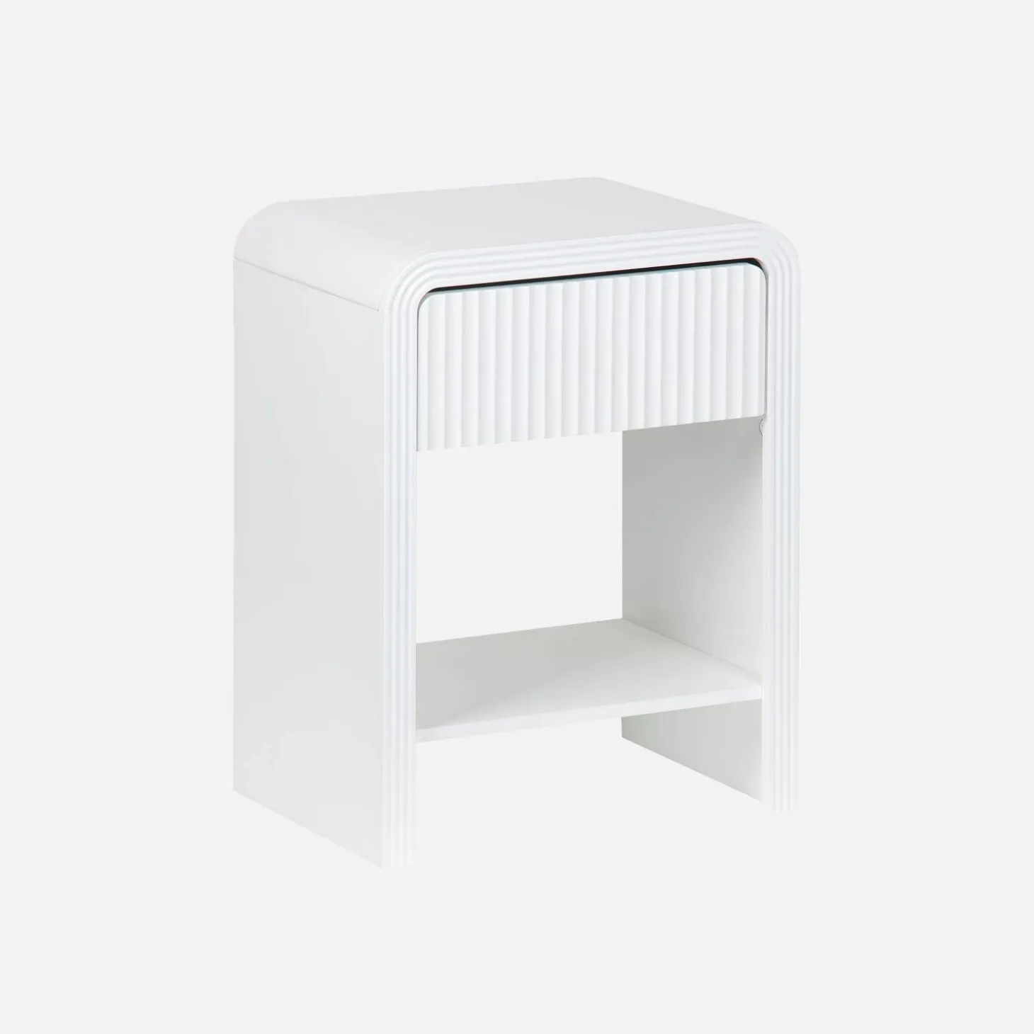 Nachttisch mit geriffeltem Holzlook 1 Schublade, 1 Regal