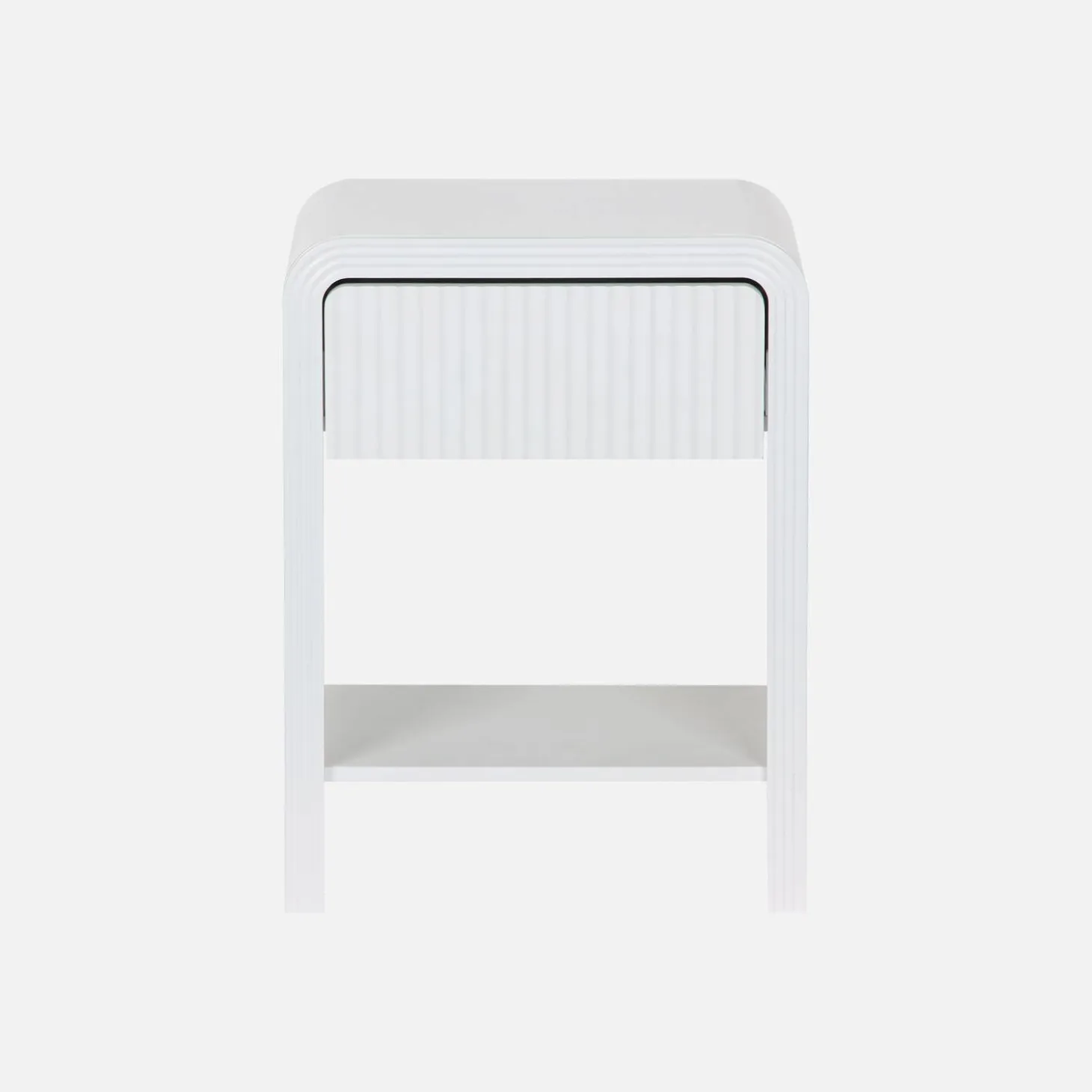 Nachttisch mit geriffeltem Holzlook 1 Schublade, 1 Regal