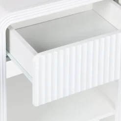 Nachttisch mit geriffeltem Holzlook 1 Schublade, 1 Regal