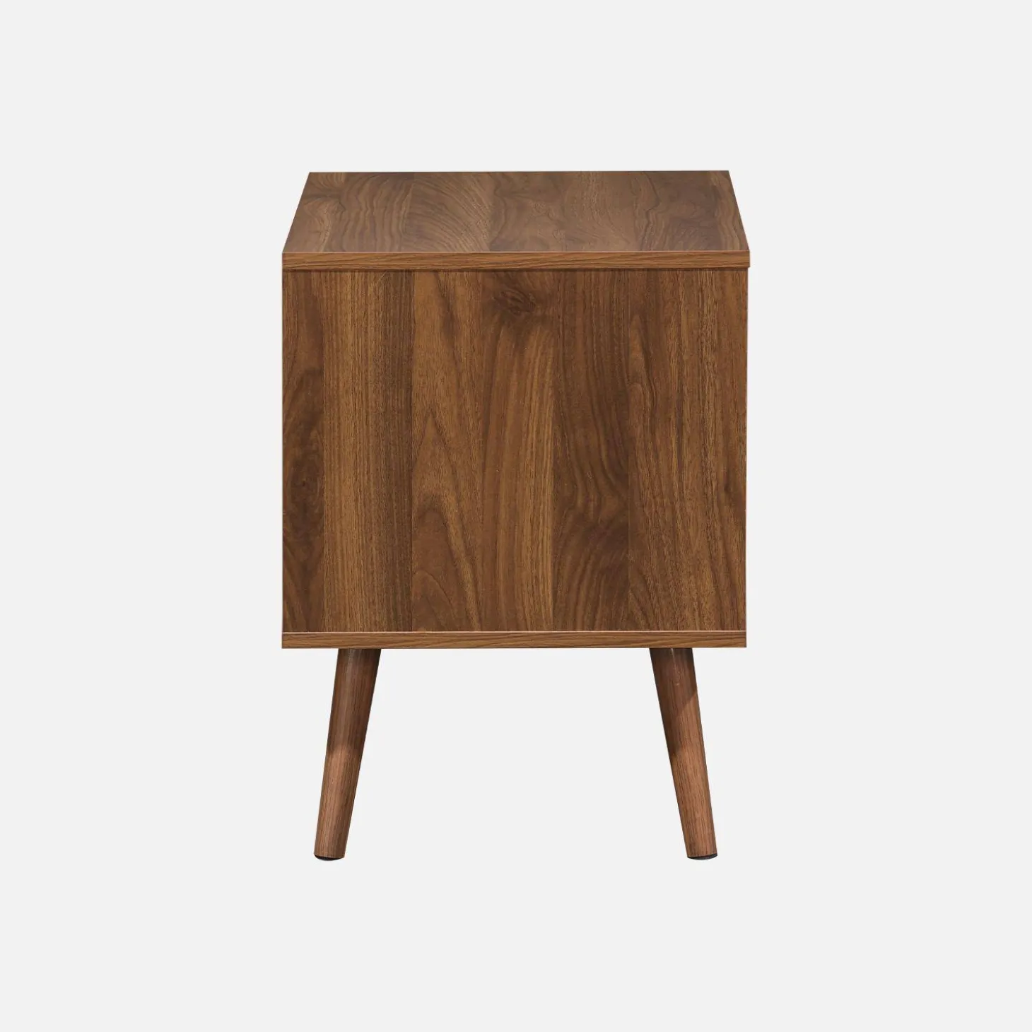 Nachttisch mit Holzdekor, nussbaumfarben, 2 Schubladen