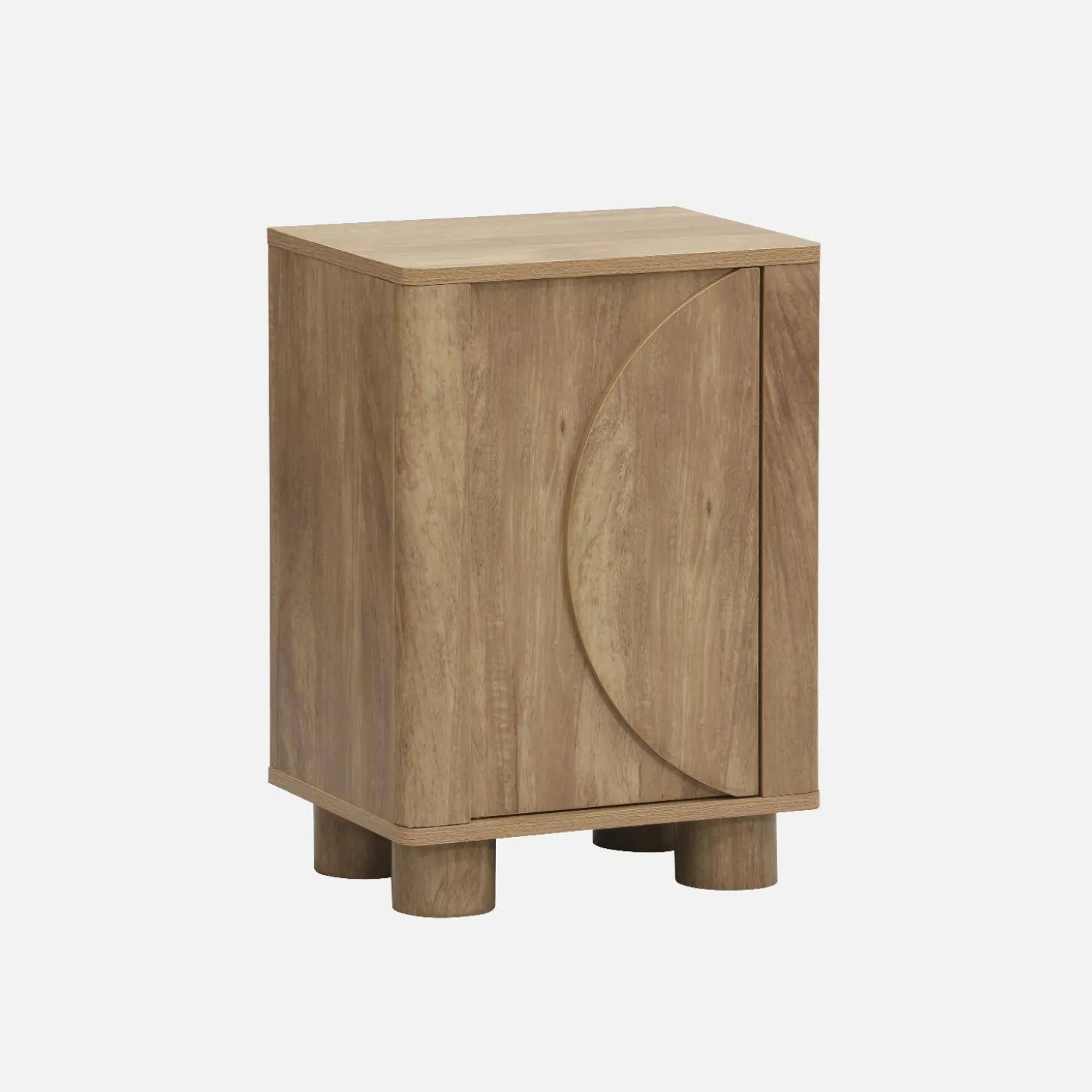 Nachttisch mit Holzdekor und 1 umkehrbaren Tür
