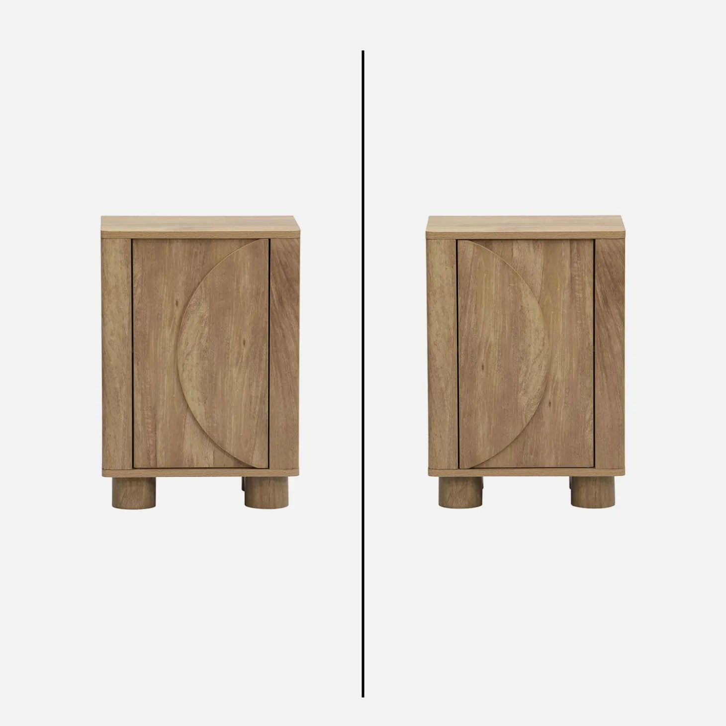 Nachttisch mit Holzdekor und 1 umkehrbaren Tür
