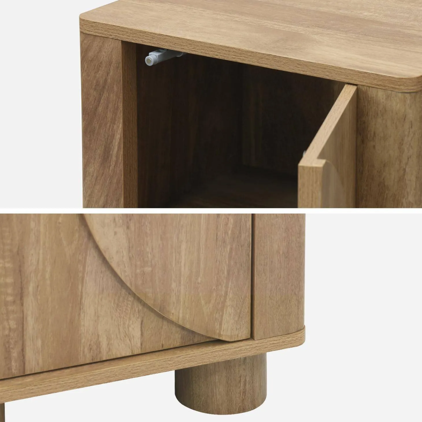 Nachttisch mit Holzdekor und 1 umkehrbaren Tür