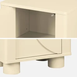 Nachttisch mit Holzdekor und 1 umkehrbaren Tür