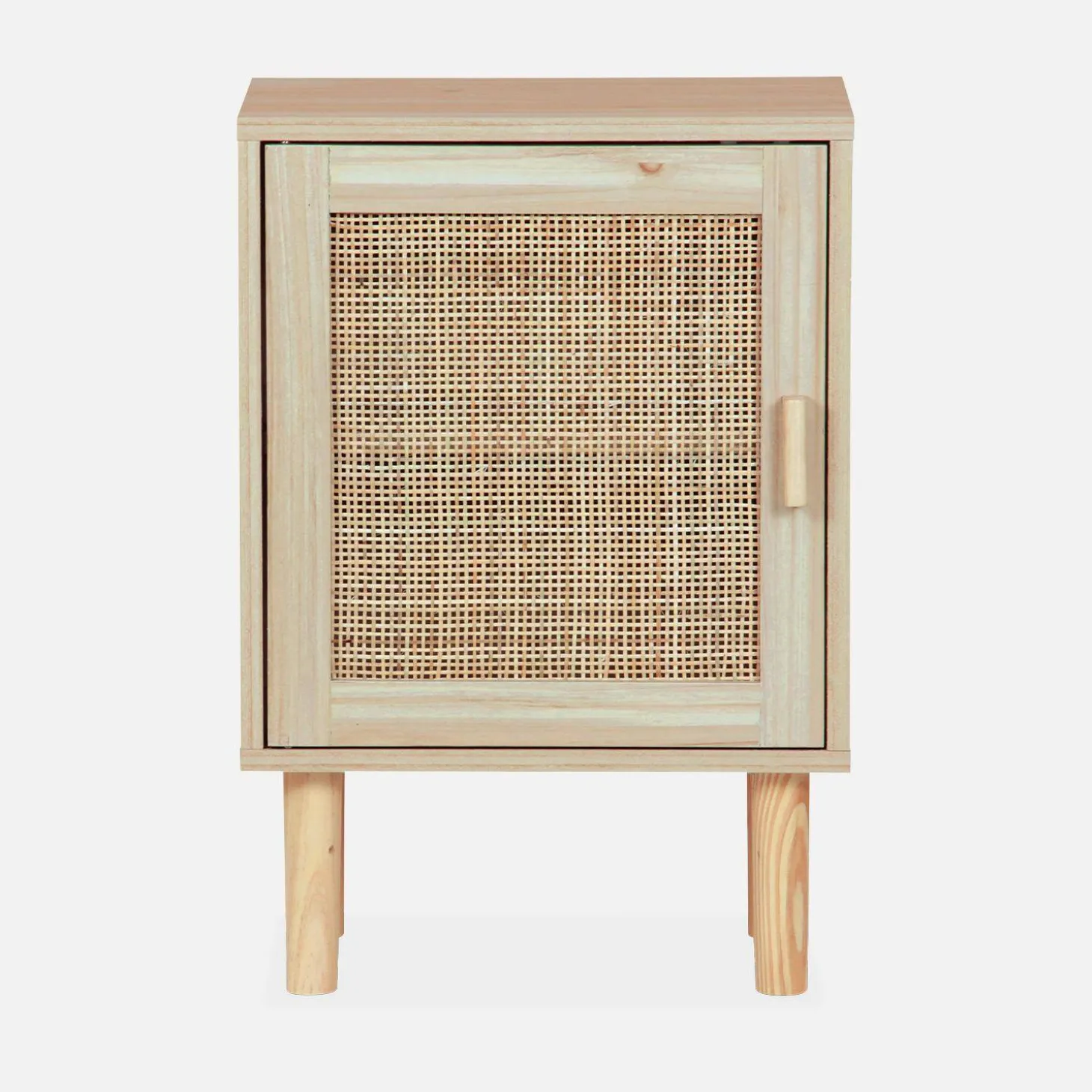 Nachttisch mit Rattan-Geflecht