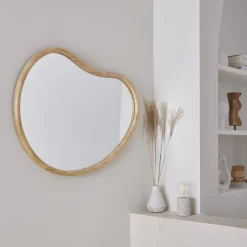 Organischer Spiegel aus Tannenholz 95cm