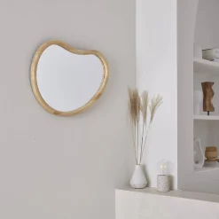 Organischer Spiegel aus Tannenholz 65cm