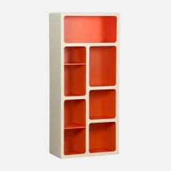 Organisches Bücherregal mit zweifarbigem Holzdekor, 8 Fächer