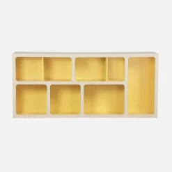 Organisches Bücherregal mit zweifarbigem Holzdekor, 8 Fächer