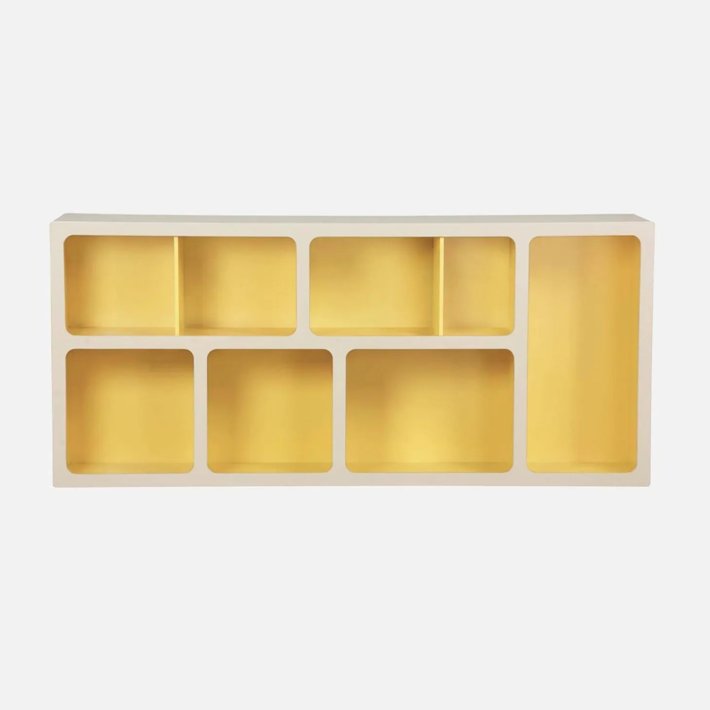 Organisches Bücherregal mit zweifarbigem Holzdekor, 8 Fächer