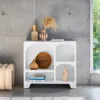 Organisches Sideboard mit 4 Fächern weiß 90cm