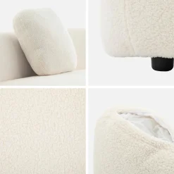 Organisches 5-Sitzer-Sofa mit Bouclé-Bezug