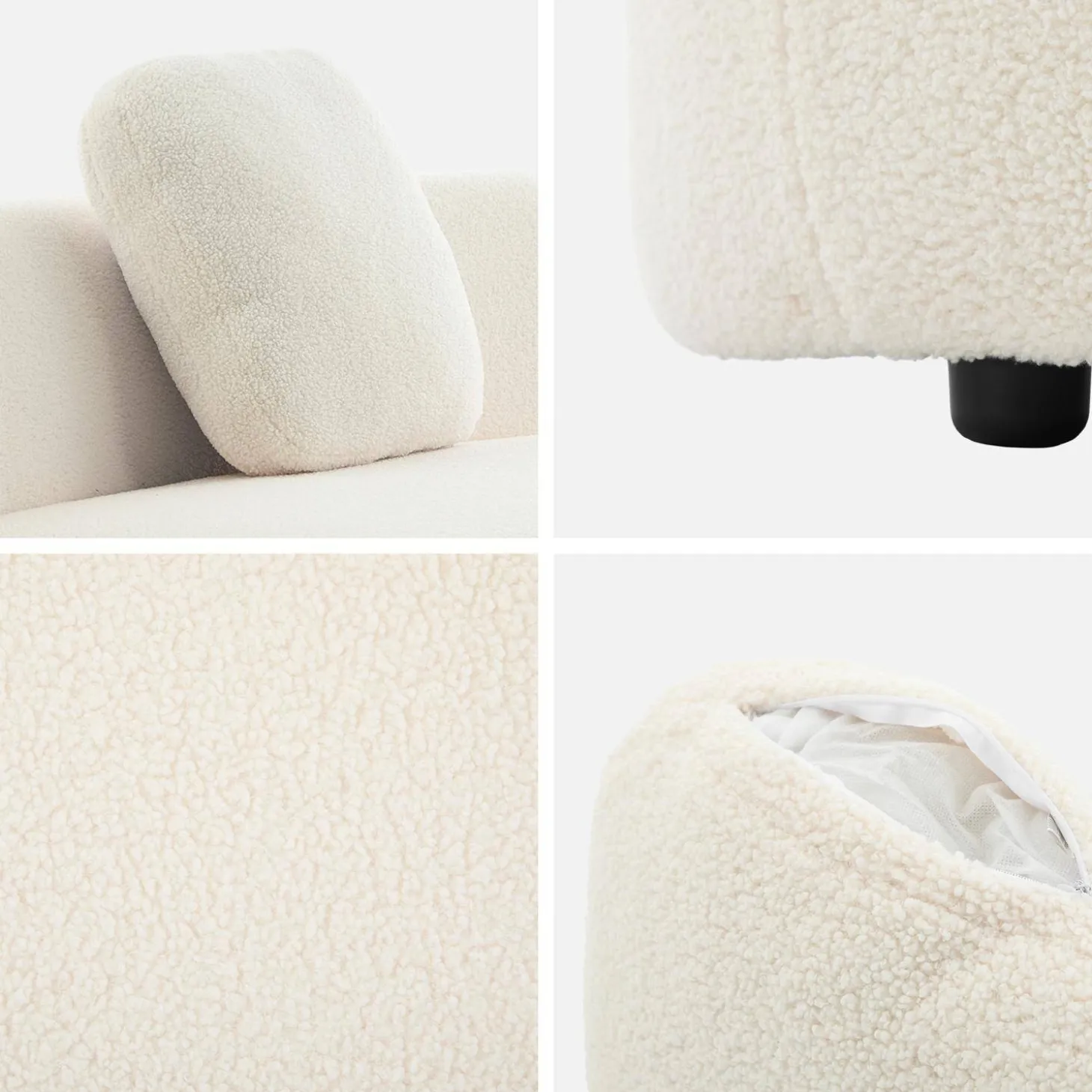 Organisches 5-Sitzer-Sofa mit Bouclé-Bezug
