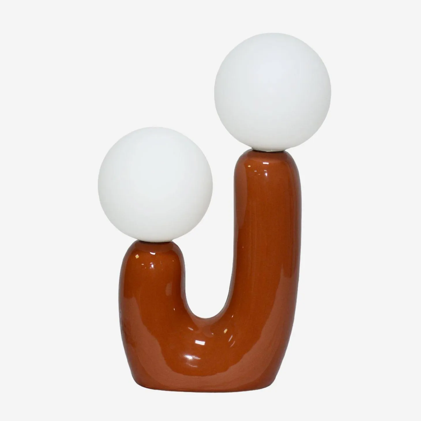 Organische Tischlampe Keramik und Glas H 31cm
