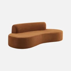 Organisch geformtes 3-Sitzer Sofa mit Chenille-Bezug