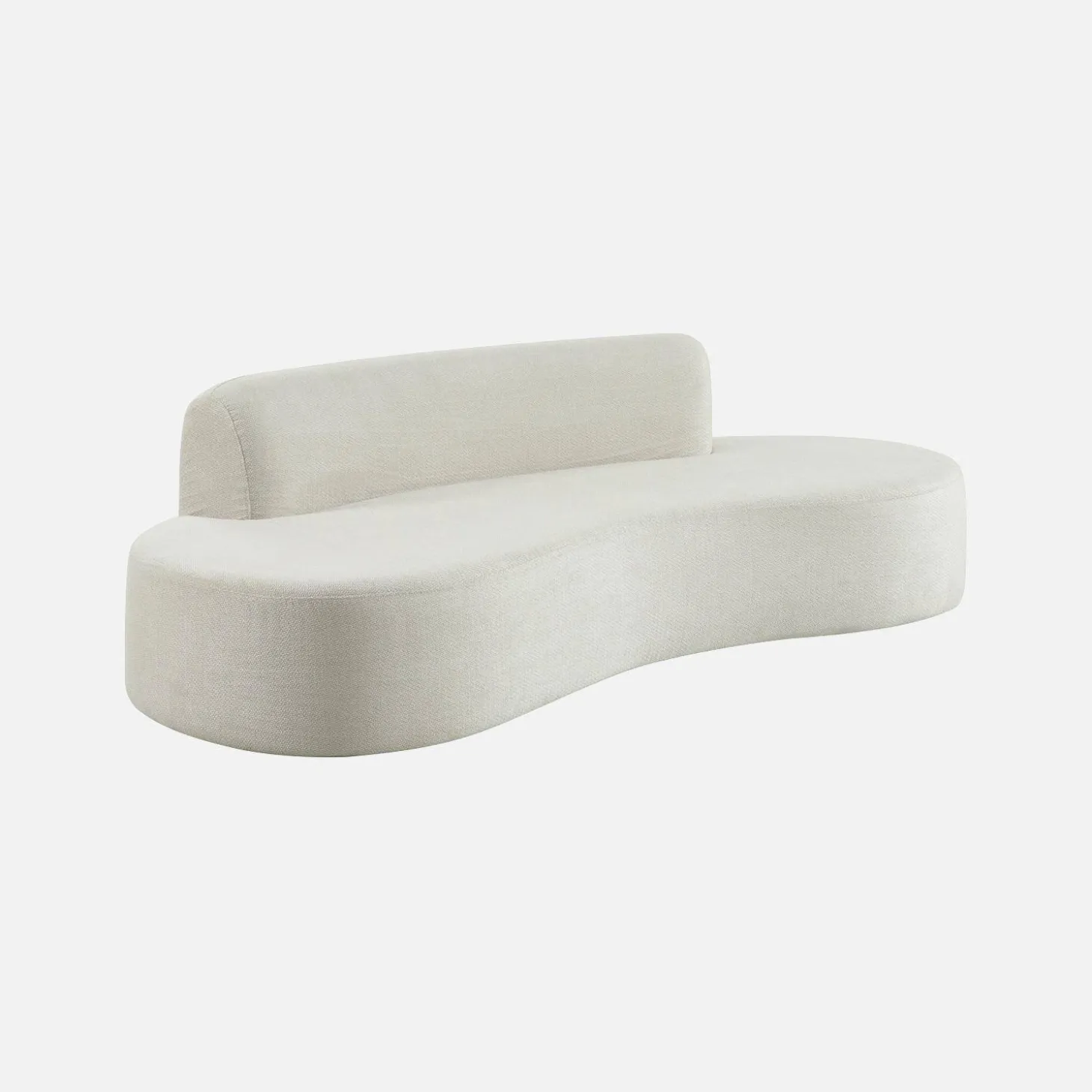 Organisch geformtes 3-Sitzer Sofa mit Chenille-Bezug