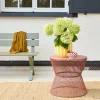 Outdoor-Beistelltisch aus Stahl mit Gittereffekt
