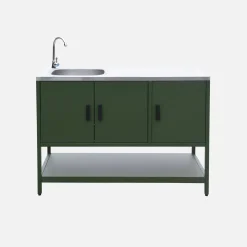 Outdoor-Küche aus Stahl mit Spüle L120 cm