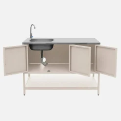 Outdoor-Küche aus Stahl mit Spüle L120 cm