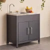Outdoor-Küche aus Stahl mit Spüle L80 cm