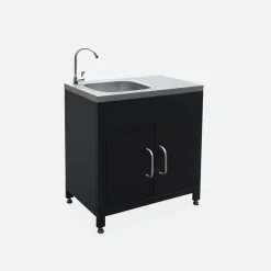 Outdoor-Küche aus Stahl mit Spüle L80 cm