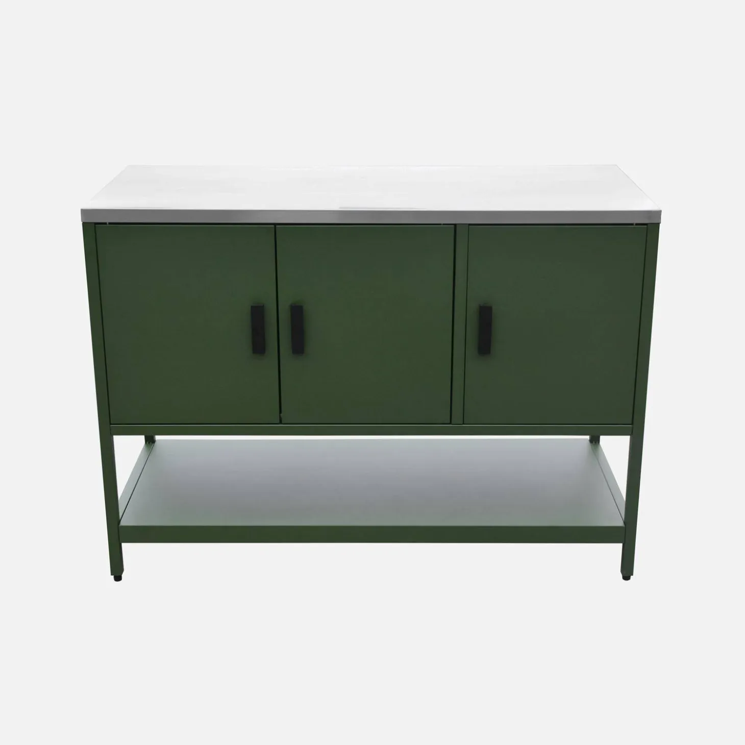 Outdoor-Küche aus Stahl mit 3 Türen, 1 Regalboden L120 cm