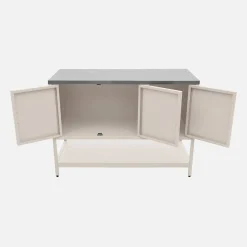 Outdoor-Küche aus Stahl mit 3 Türen, 1 Regalboden L120 cm