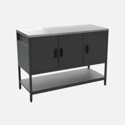 Outdoor-Küche aus Stahl mit 3 Türen, 1 Regalboden L120 cm