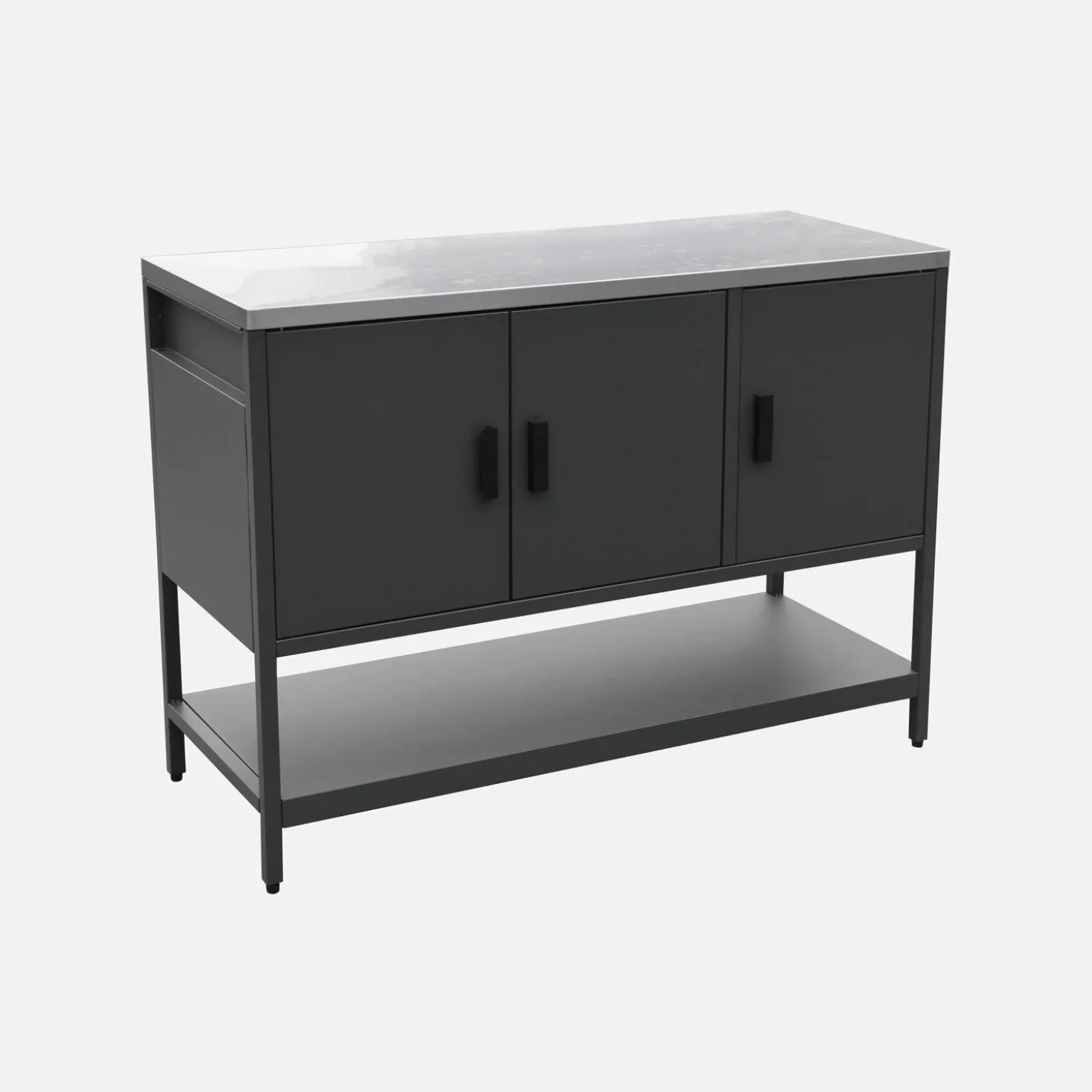 Outdoor-Küche aus Stahl mit 3 Türen, 1 Regalboden L120 cm