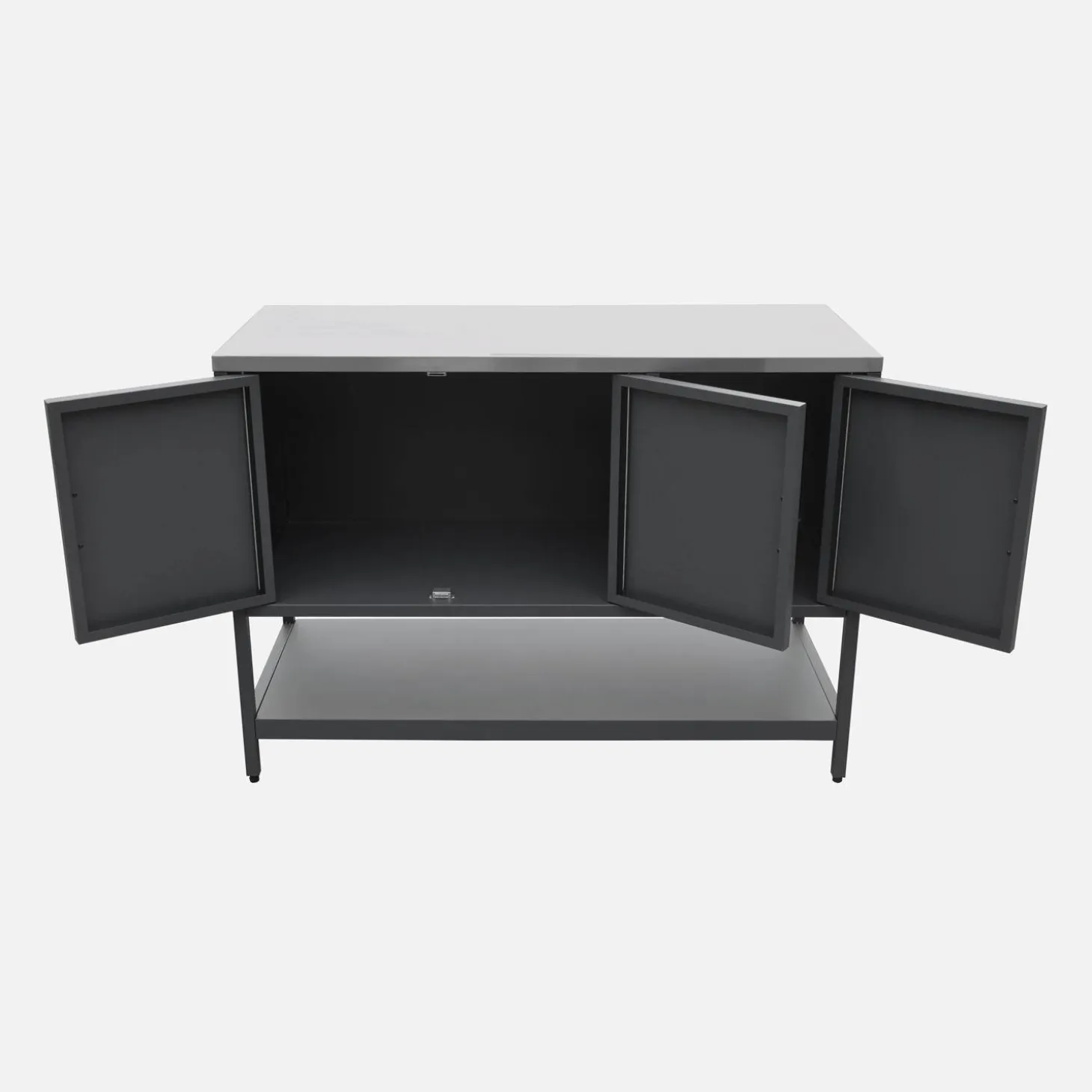 Outdoor-Küche aus Stahl mit 3 Türen, 1 Regalboden L120 cm
