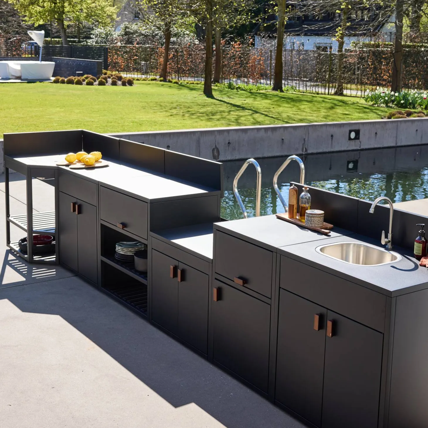 Outdoor-Küche 6 Module Stahl