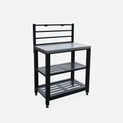 Outdoor-Küchenregal aus Stahl 2 Ablagen L80 cm