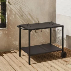 Outdoor-Servierwagen für Plancha, mit zwei Rädern