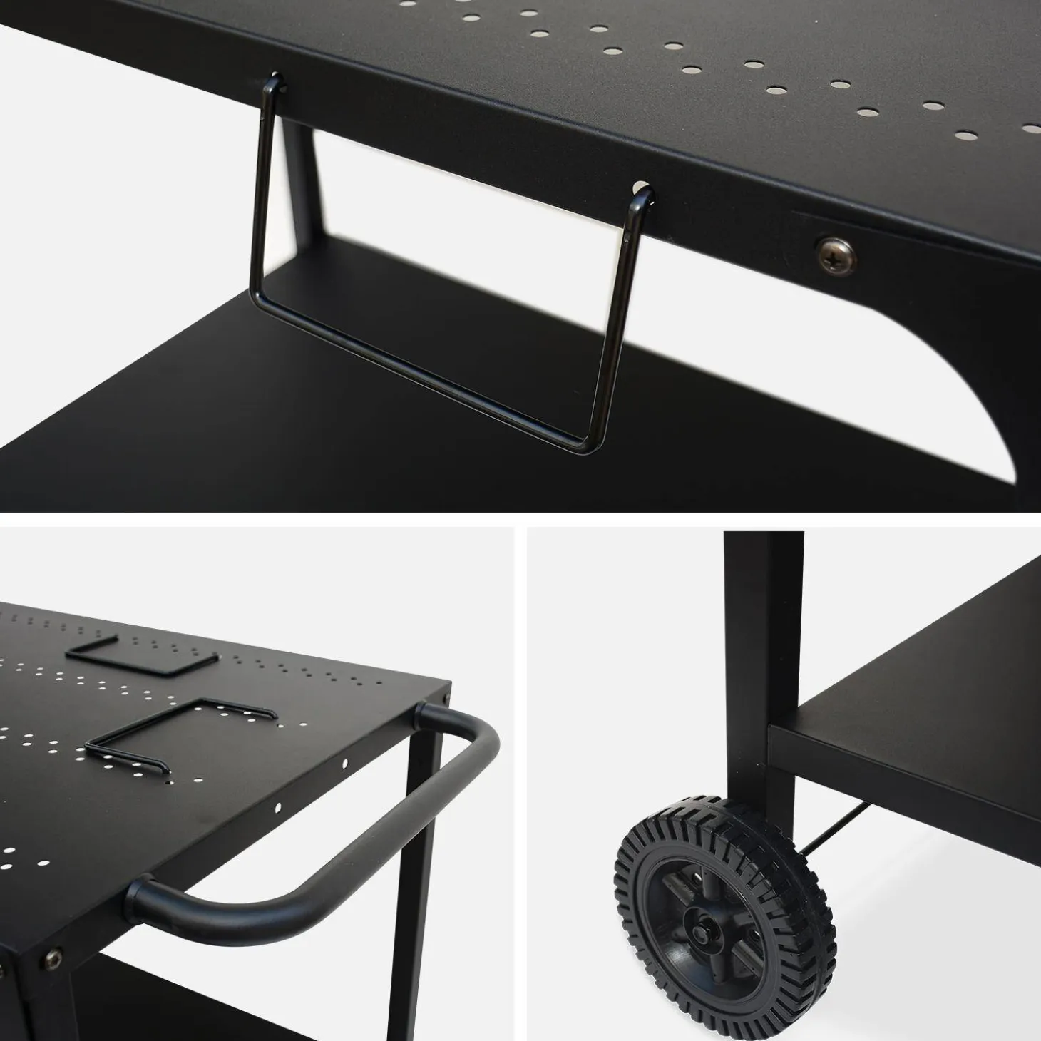 Outdoor-Servierwagen für Plancha, mit zwei Rädern