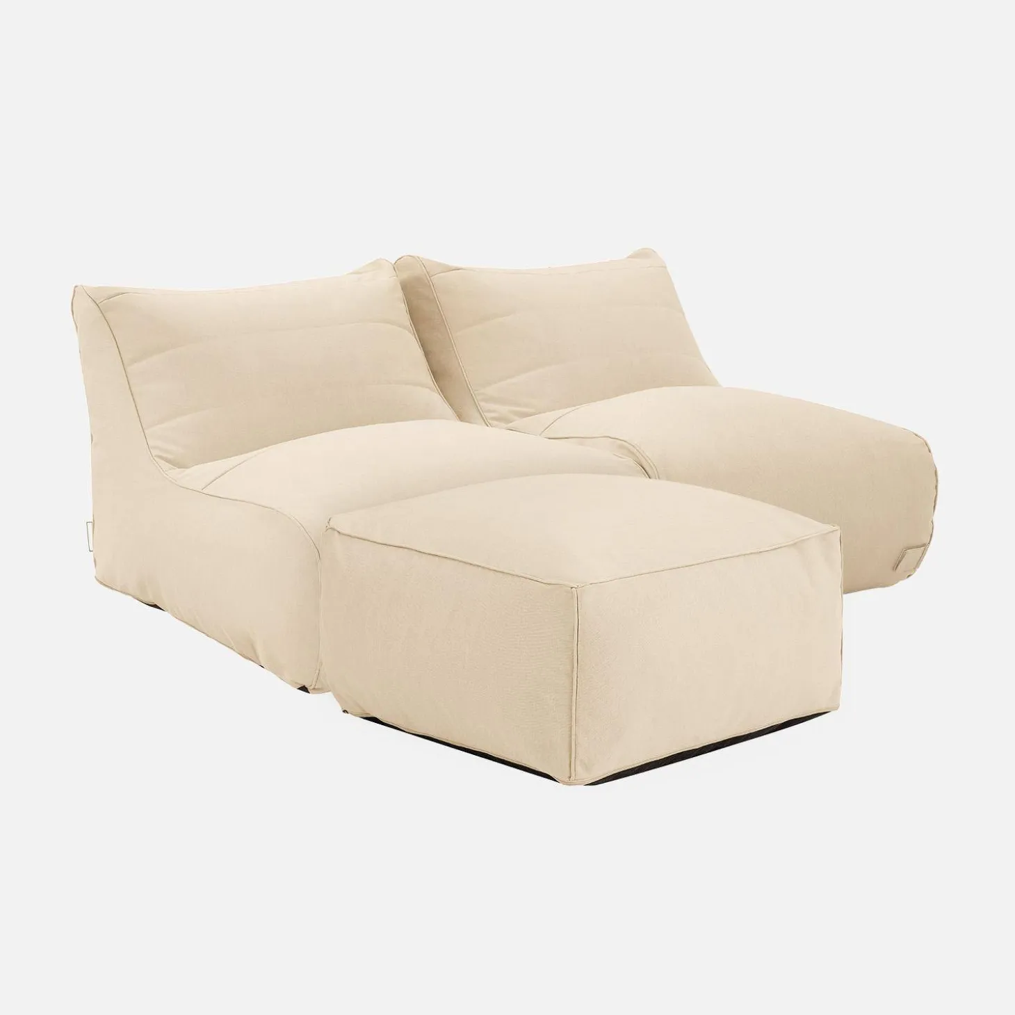 2 Outdoor Sessel und 1 Fußhocker mit Olefin-Bezug