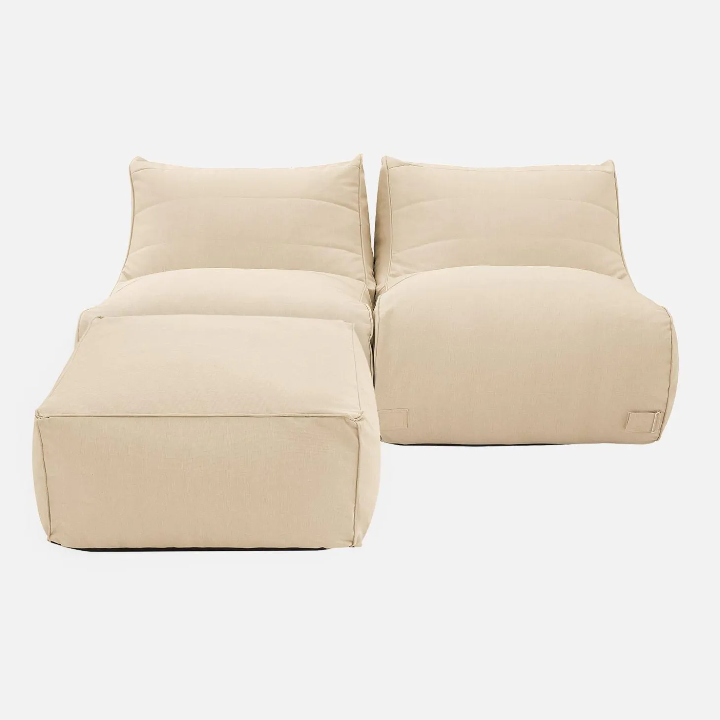 2 Outdoor Sessel und 1 Fußhocker mit Olefin-Bezug