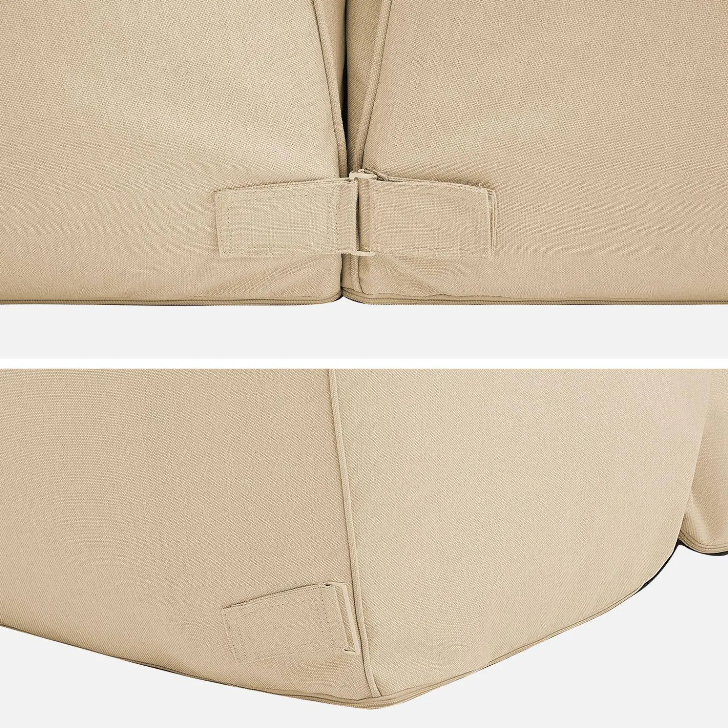 2 Outdoor Sessel und 1 Fußhocker mit Olefin-Bezug